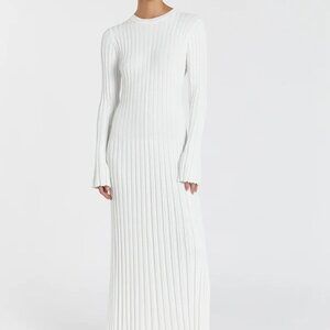 NWT DISSH - ADA OFF WHITE LONG SLEEVE MIDI DRESS in OFF WHITE  - SIZE XS